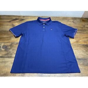 VINEYARD VINES Shirt Men's Large Navy Performance USA Flag Whale Stretch Polo